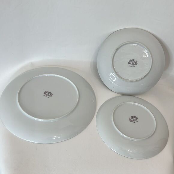 Castlecourt Rose Glow Japan Fine China Plate Bowl Saucer Pink Rose Silver Rimmed - Picture 5 of 8